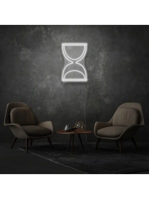 Biz Bu İşin Keyif Kısmındayız Kum Saati Figürlü Neon Tabela