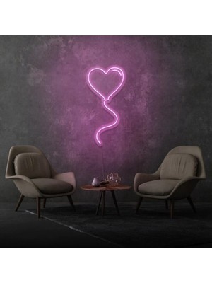 Biz Bu İşin Keyif Kısmındayız Kalpli Balon Şekilli Neon Tabela