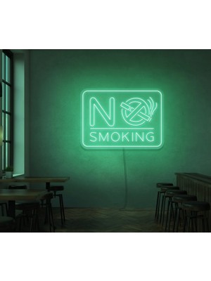 Biz Bu İşin Keyif Kısmındayız No Smokıng Yazılı ve Şekilli Neon Tabela