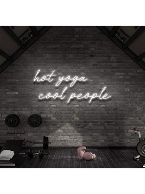 Biz Bu İşin Keyif Kısmındayız Hot Yoga Cool People Yazılı Neon Tabela