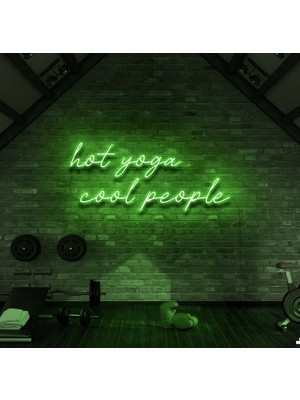 Biz Bu İşin Keyif Kısmındayız Hot Yoga Cool People Yazılı Neon Tabela