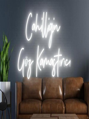 Biz Bu İşin Keyif Kısmındayız Cahilliğin Göz Kamaştırıcı Yazılı Neon Tabela