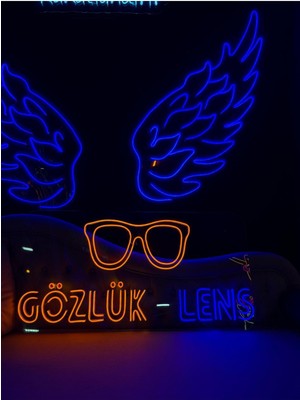 Biz Bu İşin Keyif Kısmındayız Gözlük-Lens Yazılı ve Şekilli Neon Tabela