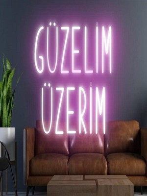 Biz Bu İşin Keyif Kısmındayız Güzelim Üzerim Yazılı Neon Tabela