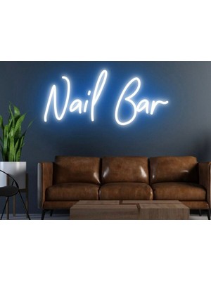 Biz Bu İşin Keyif Kısmındayız Nail Bar Yazılı Neon Tabela