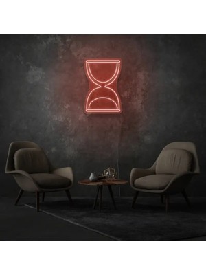 Biz Bu İşin Keyif Kısmındayız Kum Saati Figürlü Neon Tabela