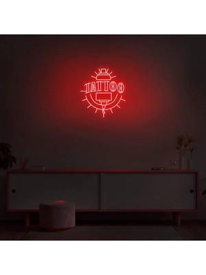 Biz Bu İşin Keyif Kısmındayız Tattoo Yazılı ve Şekilli Neon Tabela