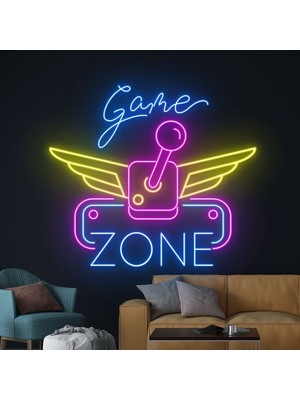 Biz Bu İşin Keyif Kısmındayız Gamer Zone Yazılı ve Şekilli Neon Tabela