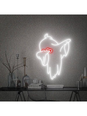 Biz Bu İşin Keyif Kısmındayız Hayalet Figürlü Neon Tabela