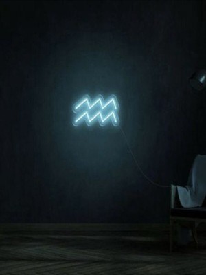 Biz Bu İşin Keyif Kısmındayız Kova Burcu Sembolü Pleksi Neon Tabela