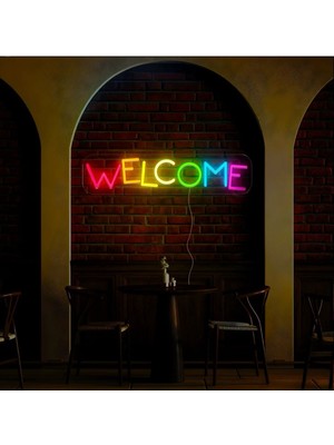 Biz Bu İşin Keyif Kısmındayız Welcome Yazılı Neon Tabela