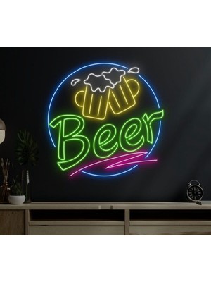 Biz Bu İşin Keyif Kısmındayız Beer Yazılı ve Şekilli Neon Tabela