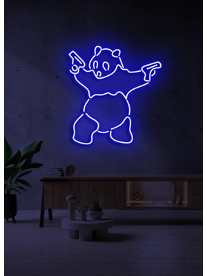 Biz Bu İşin Keyif Kısmındayız Panda Figürlü Neon Tabela