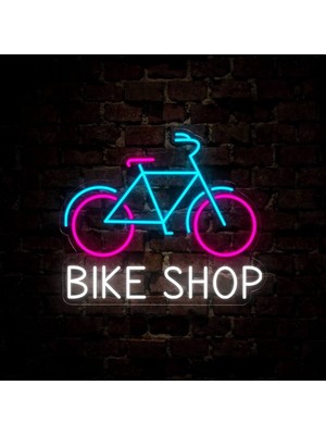 Biz Bu İşin Keyif Kısmındayız Bıke Shop Yazılı ve Şekilli Neon Tabela