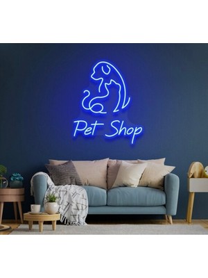 Biz Bu İşin Keyif Kısmındayız Pet Shop Yazılı ve Şekilli Neon Tabela