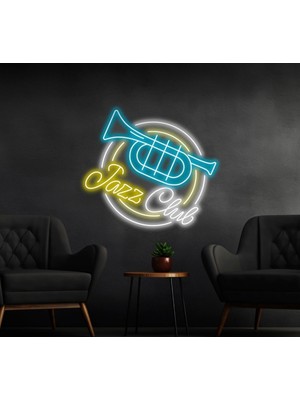 Biz Bu İşin Keyif Kısmındayız Jazz Club Yazılı ve Şekilli Neon Tabela