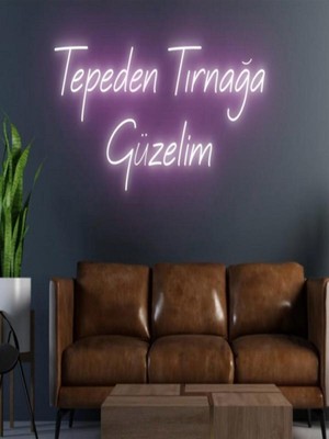 Biz Bu İşin Keyif Kısmındayız Güzelim , Bebek Gibiyim ve Farkındayım Yazılı Neon Tabela