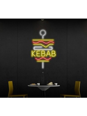 Biz Bu İşin Keyif Kısmındayız Kebab Yazılı ve Şekilli Neon Tabela