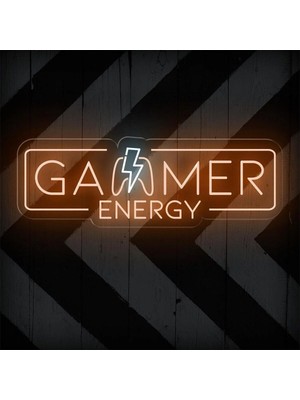 Biz Bu İşin Keyif Kısmındayız Gamer Energy Yazılı ve Şekilli Neon Tabela