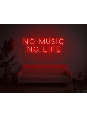 Biz Bu İşin Keyif Kısmındayız No Music No Lıfe Yazılı Neon Tabela
