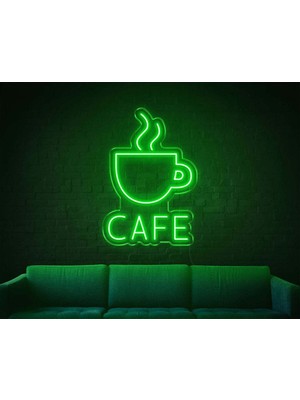 Biz Bu İşin Keyif Kısmındayız Cafe Yazılı ve Şekilli Neon Tabela