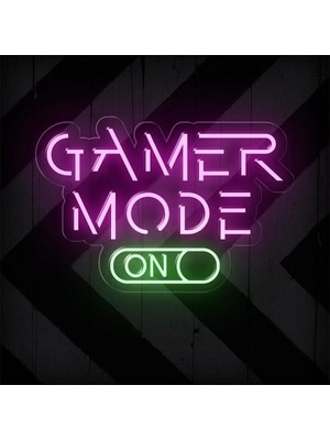 Biz Bu İşin Keyif Kısmındayız Gamer Mode On Yazılı ve Şekilli Neon Tabela