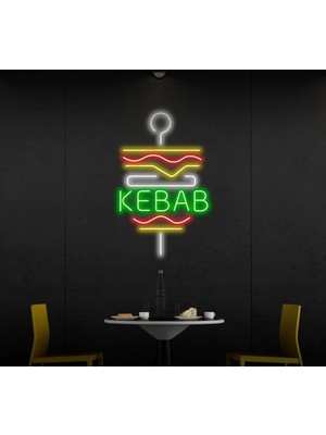 Biz Bu İşin Keyif Kısmındayız Kebab Yazılı ve Şekilli Neon Tabela