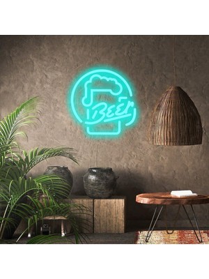 Biz Bu İşin Keyif Kısmındayız Beer Yazılı ve Şekilli Neon Tabela