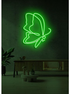 Biz Bu İşin Keyif Kısmındayız Kelebek Figürlü Neon Tabela