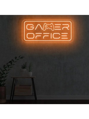 Biz Bu İşin Keyif Kısmındayız Gamer Offıce Yazılı ve Şekilli Neon Tabela