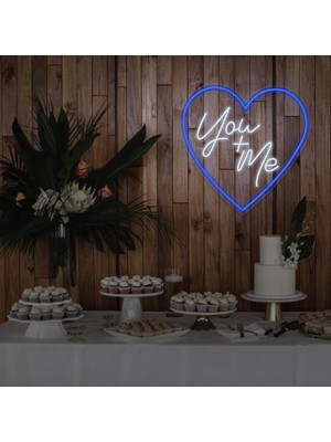 Biz Bu İşin Keyif Kısmındayız You+Me Yazılı ve Şekilli Neon Tabela