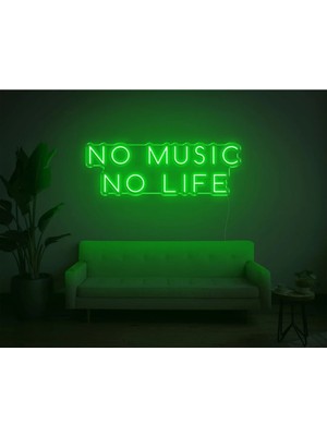 Biz Bu İşin Keyif Kısmındayız No Music No Lıfe Yazılı Neon Tabela