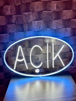 Biz Bu İşin Keyif Kısmındayız Ayarlanabilir Çakarlı Açık Yazılı Neon Tabela