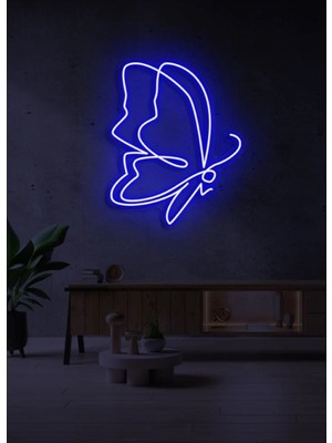 Biz Bu İşin Keyif Kısmındayız Kelebek Figürlü Neon Tabela