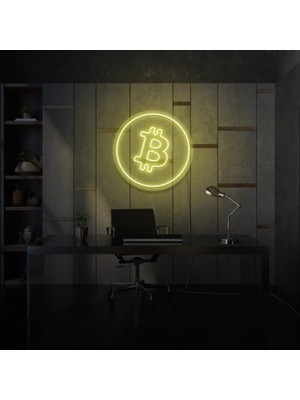 Biz Bu İşin Keyif Kısmındayız Bitcoin Logo Neon Tabela
