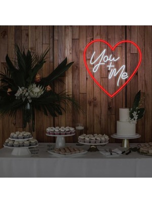 Biz Bu İşin Keyif Kısmındayız You+Me Yazılı ve Şekilli Neon Tabela