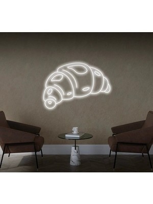 Biz Bu İşin Keyif Kısmındayız Kruvasan Şekilli Neon Tabela