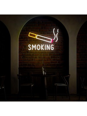 Biz Bu İşin Keyif Kısmındayız Smokıng Yazılı ve Şekilli Neon Tabela