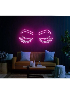 Biz Bu İşin Keyif Kısmındayız Eyelashes Neon (Kaş Kirpik) Güzellik Salonlarına Özel Neon Tabela