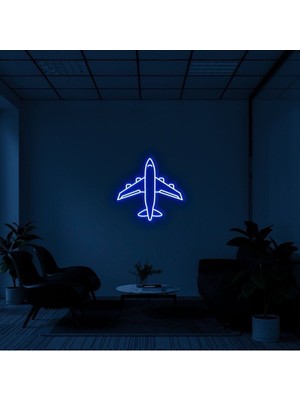 Biz Bu İşin Keyif Kısmındayız Uçak Figürlü Neon Tabela