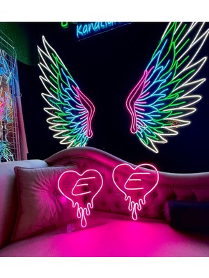 Biz Bu İşin Keyif Kısmındayız Kişileştirilebilir Harfli Kalp Neon Tabela