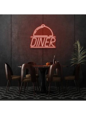 Biz Bu İşin Keyif Kısmındayız Restoranlara Özel Diner Yazılı ve Şekilli Neon Tabela