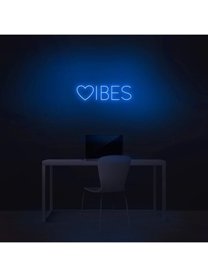 Biz Bu İşin Keyif Kısmındayız Vibes Yazılı ve Şekilli Neon Tabela