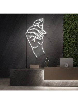 Biz Bu İşin Keyif Kısmındayız El Figürlü Neon Tabela