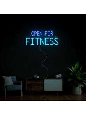 Biz Bu İşin Keyif Kısmındayız Open For Fıtness Yazılı Neon Tabela