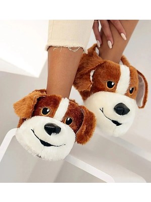 Waykon Mece Spor Köpekli Peluş Panduf Unisex Hayvanlı Rahat Esnek Ev Botu