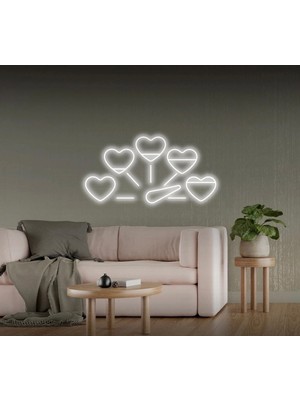 Biz Bu İşin Keyif Kısmındayız Kalpli Hız Göstergesi Şekilli Neon Tabela