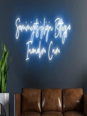 Biz Bu İşin Keyif Kısmındayız Samimiyetsizliğin Bittiyse Inandım Cnm Yazılı Neon Tabela