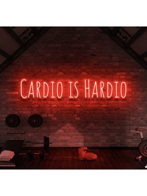 Biz Bu İşin Keyif Kısmındayız Cardıo Is Hardıo Yazılı Neon Tabela