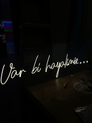 Biz Bu İşin Keyif Kısmındayız Var Bi Hayalimiz Yazılı Pleksi Neon Tabela